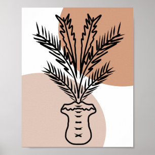 Affiche Formes d'art dessinées à la main de plants de palm