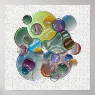 Affiche Formes de cercle dimensionnel multicolores