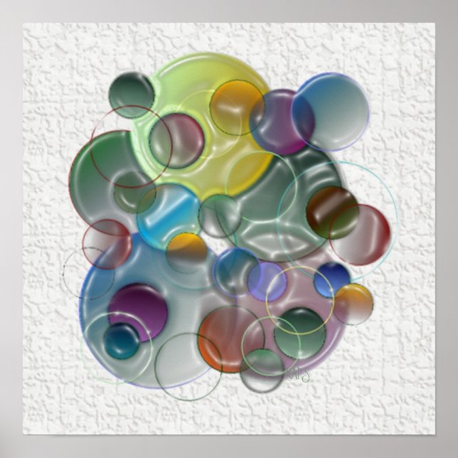 Affiche Formes de cercle dimensionnel multicolores (Devant)