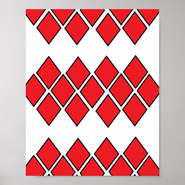 Affiche Formes de diamants rouges (Devant)