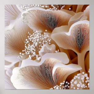 Affiche Formes de Fleur Organique – Art Abstrait Texturé #