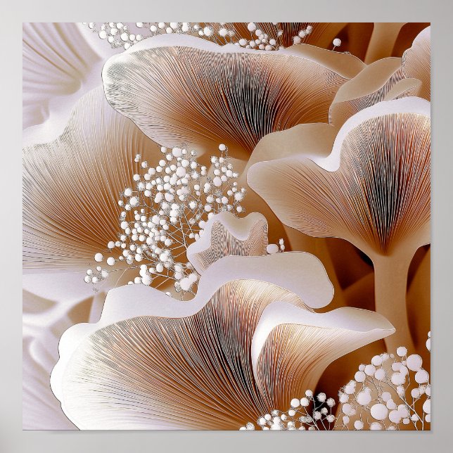 Affiche Formes de Fleur Organique – Art Abstrait Texturé # (Devant)