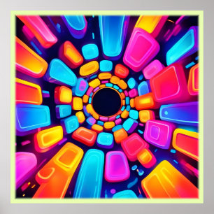 Affiche Formes de néon Art tunnel Abstrait