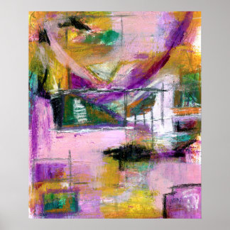 Affiche Formes de peinture expressionniste abstraite Marqu