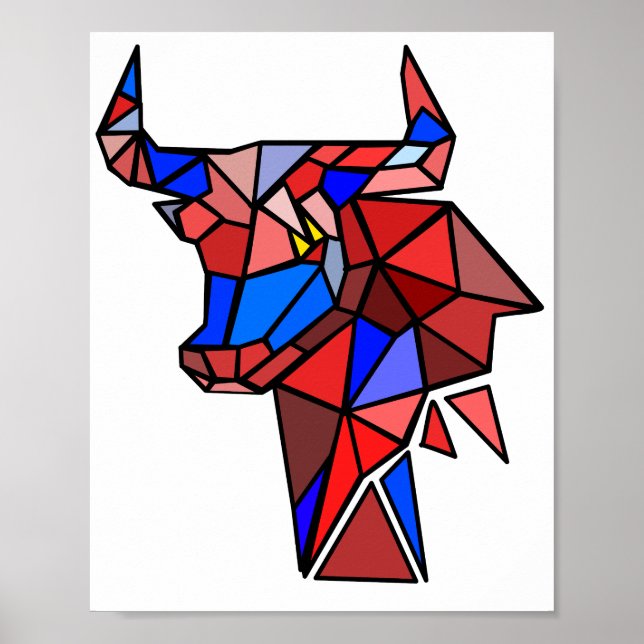 Affiche Formes de taureau géométriques (Devant)