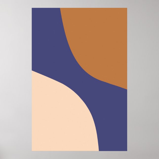 Affiche Formes de toron minimaliste bleu (Devant)