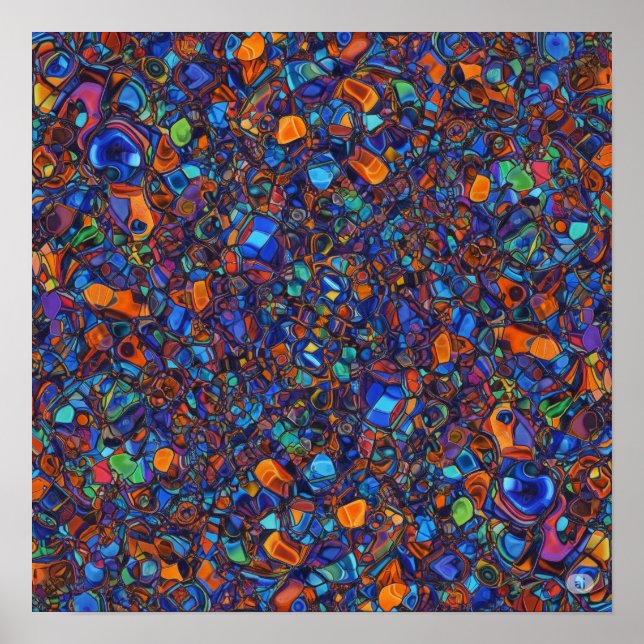 Affiche Formes de verrouillage coloré (Devant)