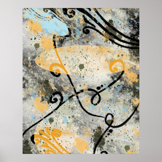 Affiche Formes et couleurs modernes (Devant)