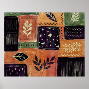 Affiche Formes et Feuilles de cercles géométriques Abstrai