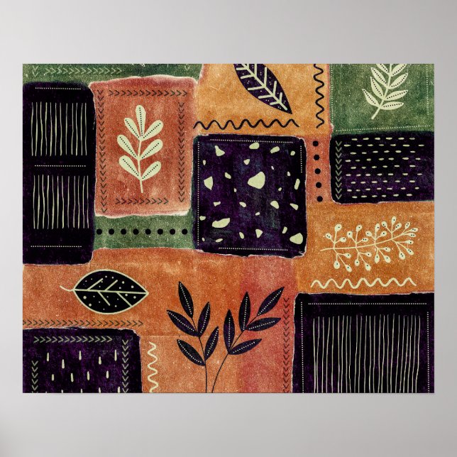 Affiche Formes et Feuilles de cercles géométriques Abstrai (Devant)