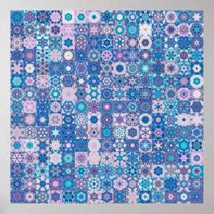 Affiche Formes et fleurs géométriques Abstraites, PA sans