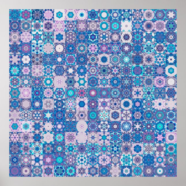 Affiche Formes et fleurs géométriques Abstraites, PA sans  (Devant)