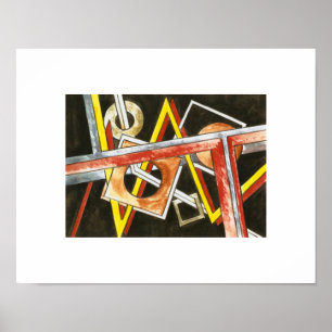 Affiche Formes flottantes Peintes à la main Art géométriqu