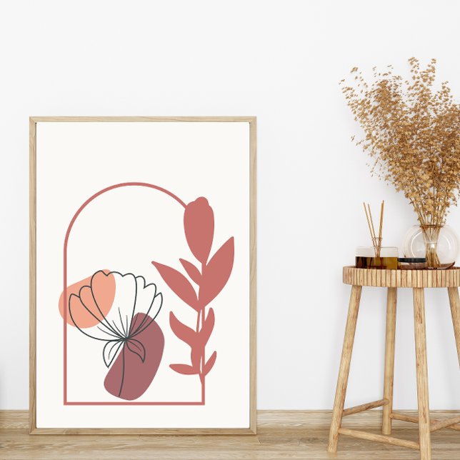 Affiche Formes géométriques Abstraites Boho Style Feuilles (Créateur téléchargé)