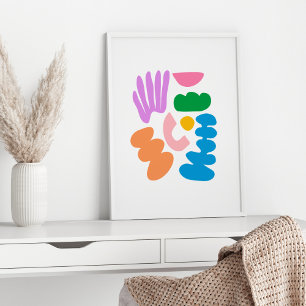 Affiche Formes géométriques Abstraites colorées Art