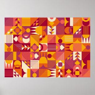 Affiche formes géométriques Abstraites motif transparent