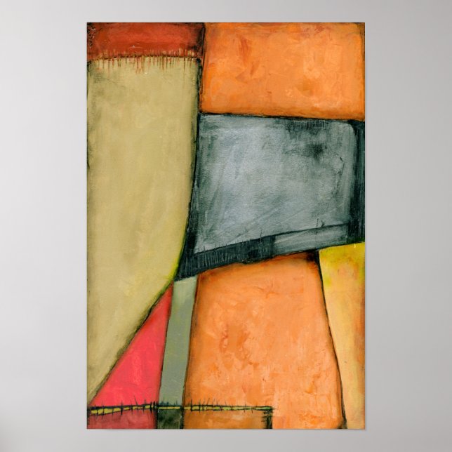 Affiche Formes géométriques colorées contemporaines (Devant)