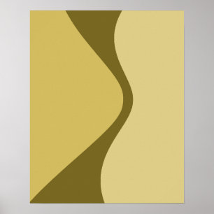 Affiche Formes géométriques courbes tons Brown