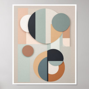 Affiche Formes géométriques de composition abstraite minim