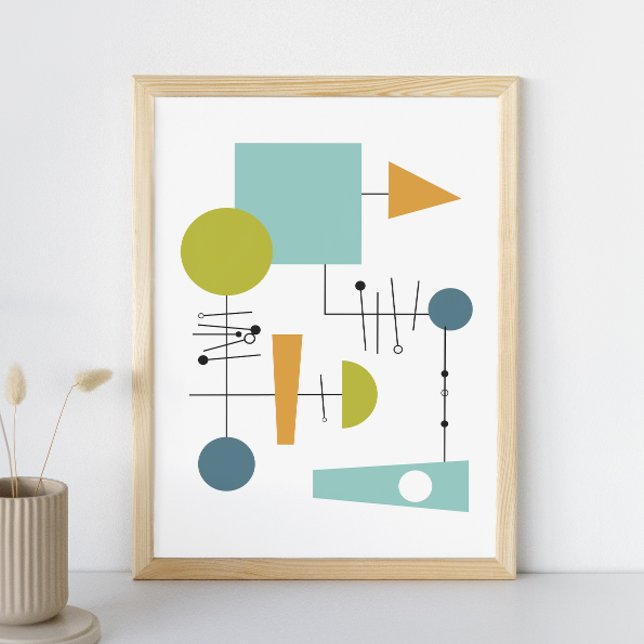 Affiche Formes géométriques de diagramme de flux Art du mi (Créateur téléchargé)