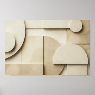 Affiche Formes géométriques en 3D avec espace texte