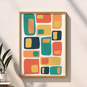 Affiche Formes géométriques funky de milieu de siècle oran