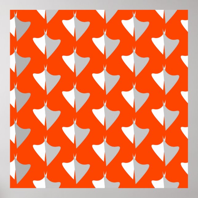 Affiche Formes géométriques rétro avec motif abstrait tran (Devant)
