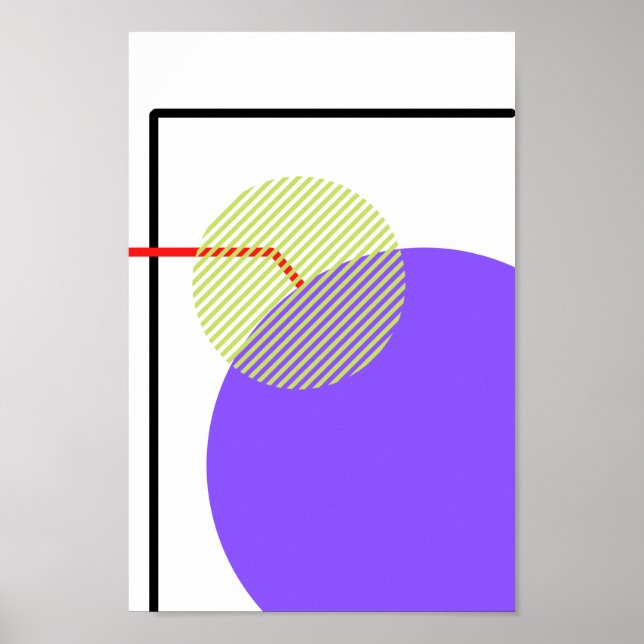 Affiche Formes géométriques violettes et vertes modernes A (Devant)
