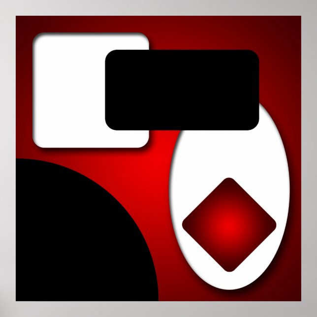 Affiche Formes rouges modernes et riches Abstraites AP0006 (Devant)