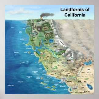 Affiche Formes terrestres de Californie