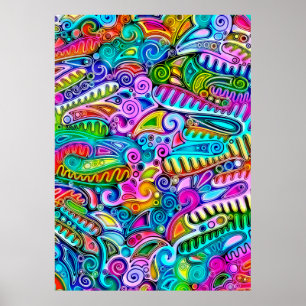 Affiche Formes très colorées et abstraites art 9