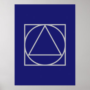 Affiche Formes triangulaires Carré bleu clair de minuit