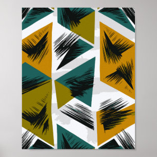 Affiche Formes triangulaires et angulaires dans des couleu