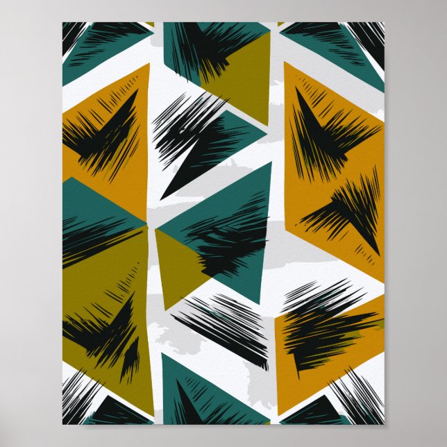 Affiche Formes triangulaires et angulaires dans des couleu (Devant)