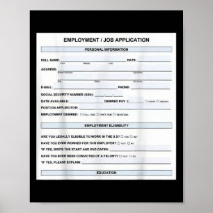 Affiche Formulaire de candidature pour un emploi amusant B