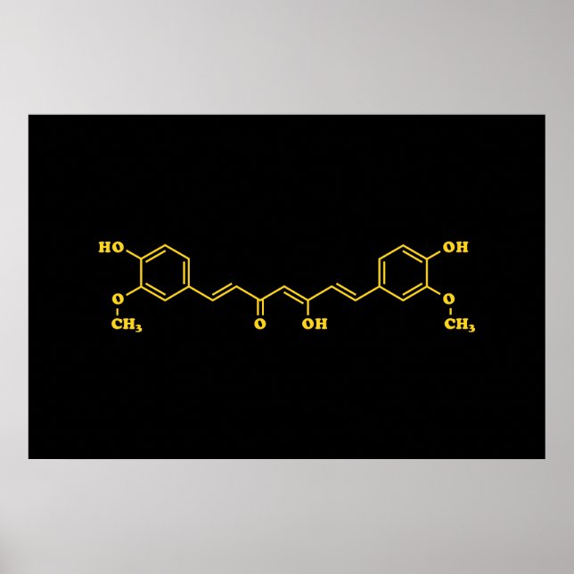 Affiche Formule chimique moléculaire de curcumin curcumin  (Devant)