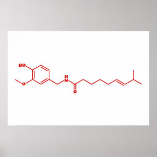 Affiche Formule chimique moléculaire de la capsaïcine du p