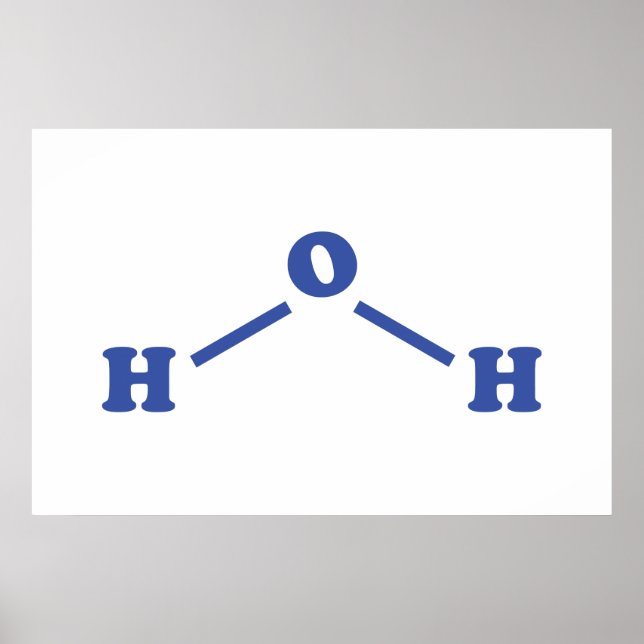Affiche Formule chimique moléculaire de l'eau (Devant)