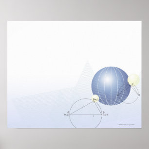 Affiche Formule, graphique, symboles de maths