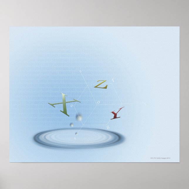 Affiche Formule, graphique, symboles mathématiques 9 (Devant)