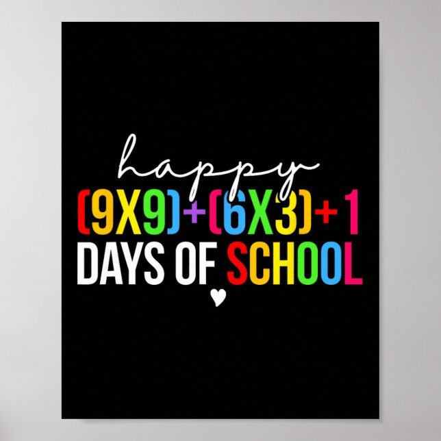 Affiche Formule Mathématique 100 Jours D'école Drôle Prof  (Devant)
