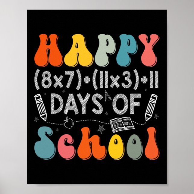 Affiche Formule Mathématique 100 Jours D'école Drôle Prof  (Devant)