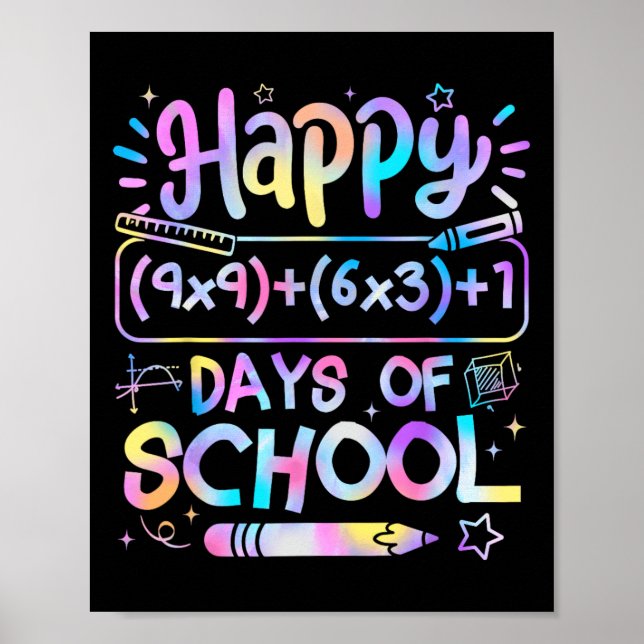 Affiche Formule Mathématique 100 Jours D'école Drôle Prof  (Devant)