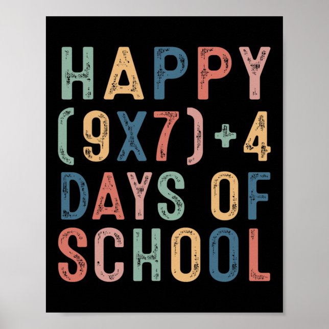 Affiche Formule Mathématique 67 Jours D'école Drôle Prof D (Devant)