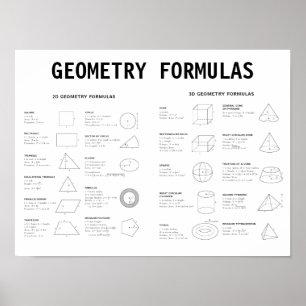 AFFICHE FORMULES GÉOMÉTRIQUES