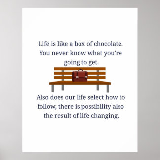 Affiche Forrest Gump cite la vie comme une boîte de chocol