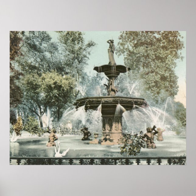 Affiche Forsyth Fountain Savannah GA (Devant)