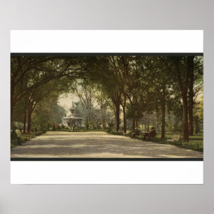 Affiche Forsyth Park, Savannah, Géorgie vers 1901