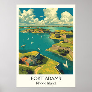 Affiche Fort Adams, port de Rhode Island