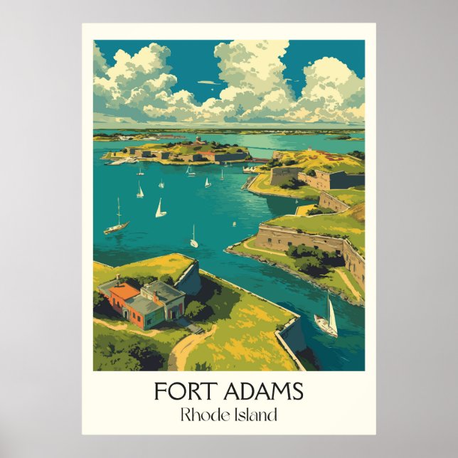 Affiche Fort Adams, port de Rhode Island (Devant)